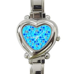 Vertical Floral Rose Flower Blue Heart Italian Charm Watch