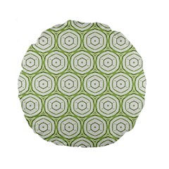 Wood Star Green Circle Standard 15  Premium Flano Round Cushions