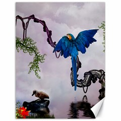 Wonderful Blue Parrot In A Fantasy World Canvas 18  X 24   by FantasyWorld7