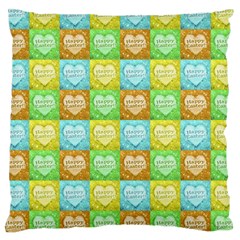 Colorful Happy Easter Theme Pattern Large Cushion Case (two Sides) by dflcprints