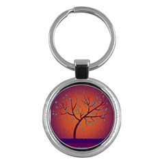 Beautiful Tree Background Key Chains (round)  by Nexatart