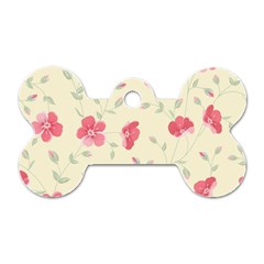 Seamless Flower Pattern Dog Tag Bone (two Sides) by TastefulDesigns