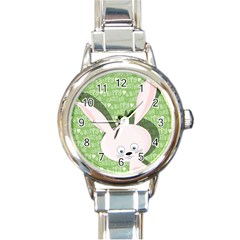 Easter Bunny  Round Italian Charm Watch by Valentinaart