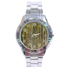 Bamboo Trees Background Stainless Steel Analogue Watch by Nexatart