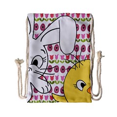 Easter Bunny And Chick  Drawstring Bag (small) by Valentinaart