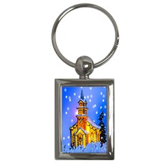 Winter Church Key Chains (rectangle)  by Nexatart