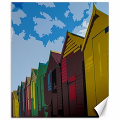 Brightly Colored Dressing Huts Canvas 8  X 10  by Nexatart