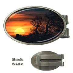 Sunset At Nature Landscape Money Clips (oval)  by dflcprints