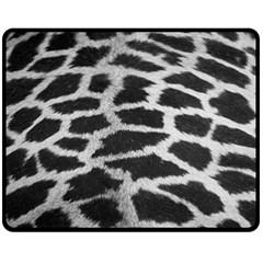 Black And White Giraffe Skin Pattern Double Sided Fleece Blanket (medium) 
