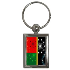 Snowflake Background Digitally Created Pattern Key Chains (rectangle)  by Nexatart