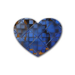 Glass Abstract Art Pattern Rubber Coaster (heart)  by Nexatart