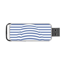 Animals Illusion Penguin Line Blue White Portable Usb Flash (two Sides) by Mariart