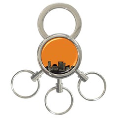 City Building Orange 3-ring Key Chains by Mariart