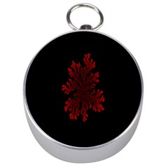 Dendron Diffusion Aggregation Flower Floral Leaf Red Black Silver Compasses by Mariart