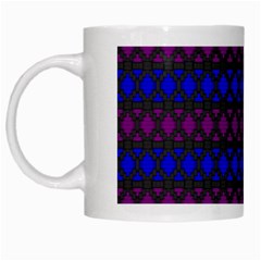 Diamond Alt Blue Purple Woven Fabric White Mugs by Mariart