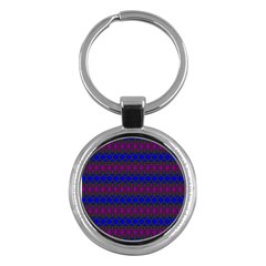 Diamond Alt Blue Purple Woven Fabric Key Chains (round)  by Mariart