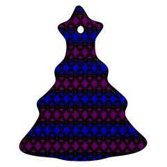 Diamond Alt Blue Purple Woven Fabric Christmas Tree Ornament (two Sides)