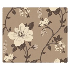 Floral Flower Rose Leaf Grey Double Sided Flano Blanket (small)  by Mariart