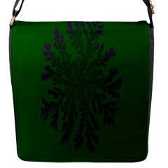 Dendron Diffusion Aggregation Flower Floral Leaf Green Purple Flap Messenger Bag (s) by Mariart
