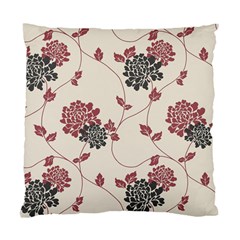 Flower Floral Black Pink Standard Cushion Case (one Side)