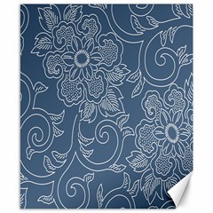 Flower Floral Blue Rose Star Canvas 8  X 10  by Mariart