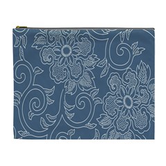 Flower Floral Blue Rose Star Cosmetic Bag (xl) by Mariart
