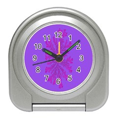 Dendron Diffusion Aggregation Flower Floral Leaf Red Purple Travel Alarm Clocks by Mariart