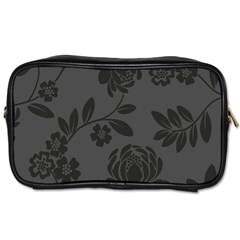 Flower Floral Rose Black Toiletries Bags 2-side by Mariart