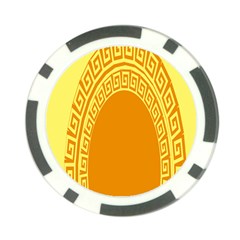 Greek Ornament Shapes Large Yellow Orange Poker Chip Card Guard (10 Pack)