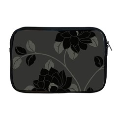 Flower Floral Rose Black Lola Flock Apple Macbook Pro 17  Zipper Case