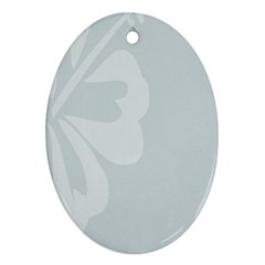 Hibiscus Sakura Glacier Gray Oval Ornament (two Sides) by Mariart