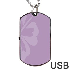 Hibiscus Sakura Lavender Herb Purple Dog Tag Usb Flash (two Sides)