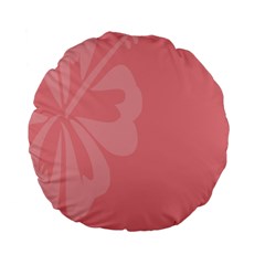 Hibiscus Sakura Strawberry Ice Pink Standard 15  Premium Flano Round Cushions