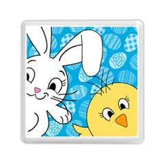 Easter Bunny And Chick  Memory Card Reader (square)  by Valentinaart