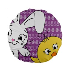 Easter Standard 15  Premium Flano Round Cushions by Valentinaart