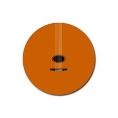 Minimalism Art Simple Guitar Rubber Round Coaster (4 Pack)  by Mariart