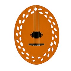 Minimalism Art Simple Guitar Oval Filigree Ornament (two Sides) by Mariart