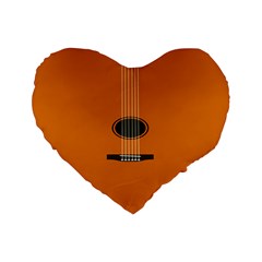 Minimalism Art Simple Guitar Standard 16  Premium Flano Heart Shape Cushions by Mariart