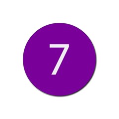 Number 7 Purple Rubber Coaster (round) 