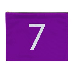 Number 7 Purple Cosmetic Bag (xl) by Mariart