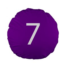 Number 7 Purple Standard 15  Premium Flano Round Cushions