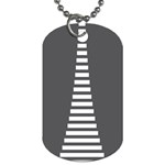 Minimalist Stairs White Grey Dog Tag (One Side) Front