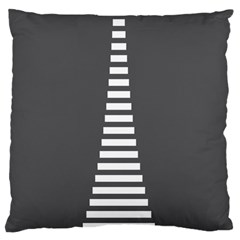 Minimalist Stairs White Grey Large Flano Cushion Case (one Side) by Mariart