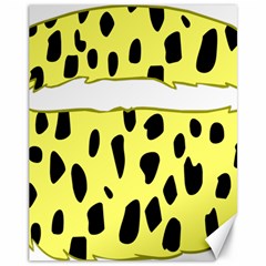 Leopard Polka Dot Yellow Black Canvas 11  X 14   by Mariart
