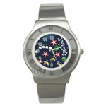 Origami Flower Floral Star Leaf Stainless Steel Watch