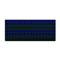 Split Diamond Blue Green Woven Fabric Cosmetic Storage Cases by Mariart
