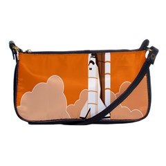 Rocket Space Ship Orange Shoulder Clutch Bags