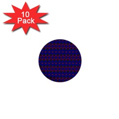Split Diamond Blue Purple Woven Fabric 1  Mini Buttons (10 Pack)  by Mariart