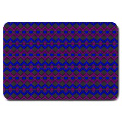 Split Diamond Blue Purple Woven Fabric Large Doormat  by Mariart