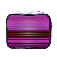 Stripes Line Red Purple Mini Toiletries Bags by Mariart